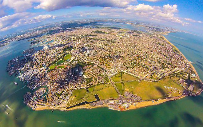 Aerial view of Gosport/Portsmouth – RC44 Portsmouth Cup &copy; Portsmouth CC